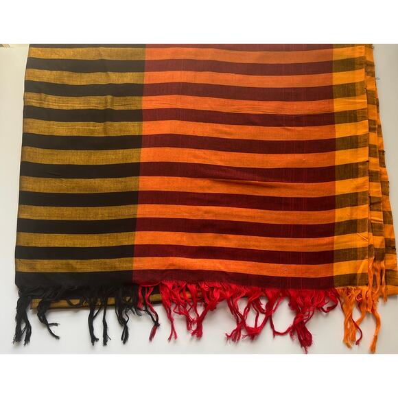 Handloom Bright multi color Summer Women's extra wide scarf. New.  100% cotton. - Picture 1 of 3